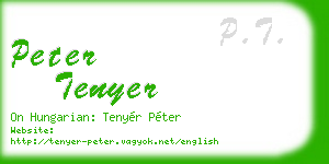 peter tenyer business card